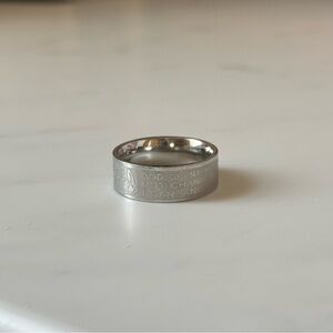 Stainless Steel Silver Faith Ring